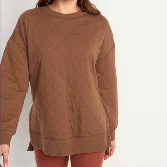 Old Navy Date Palm long sleeve vintage quilted tunic sweatshirt - Picture 1 of 15